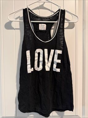 Reflex Black Racerback Tank with White Trim